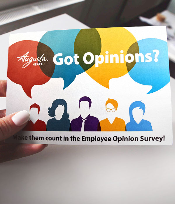 Employee opinion survey postcard